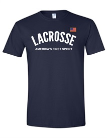 Lacrosse America's First Sport Logo Navy Blue T-Shirt