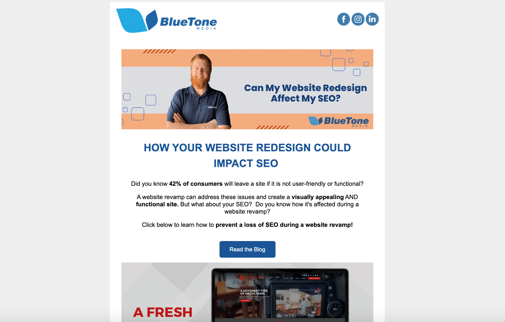 BlueTone Media email newsletter
