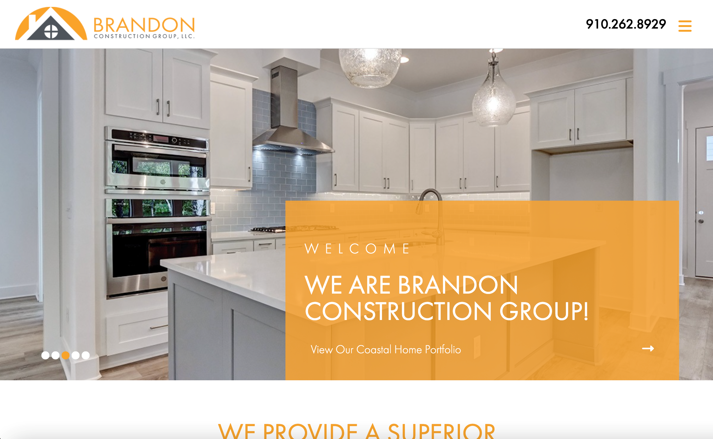 Screenshot of Brandon Construction Group website